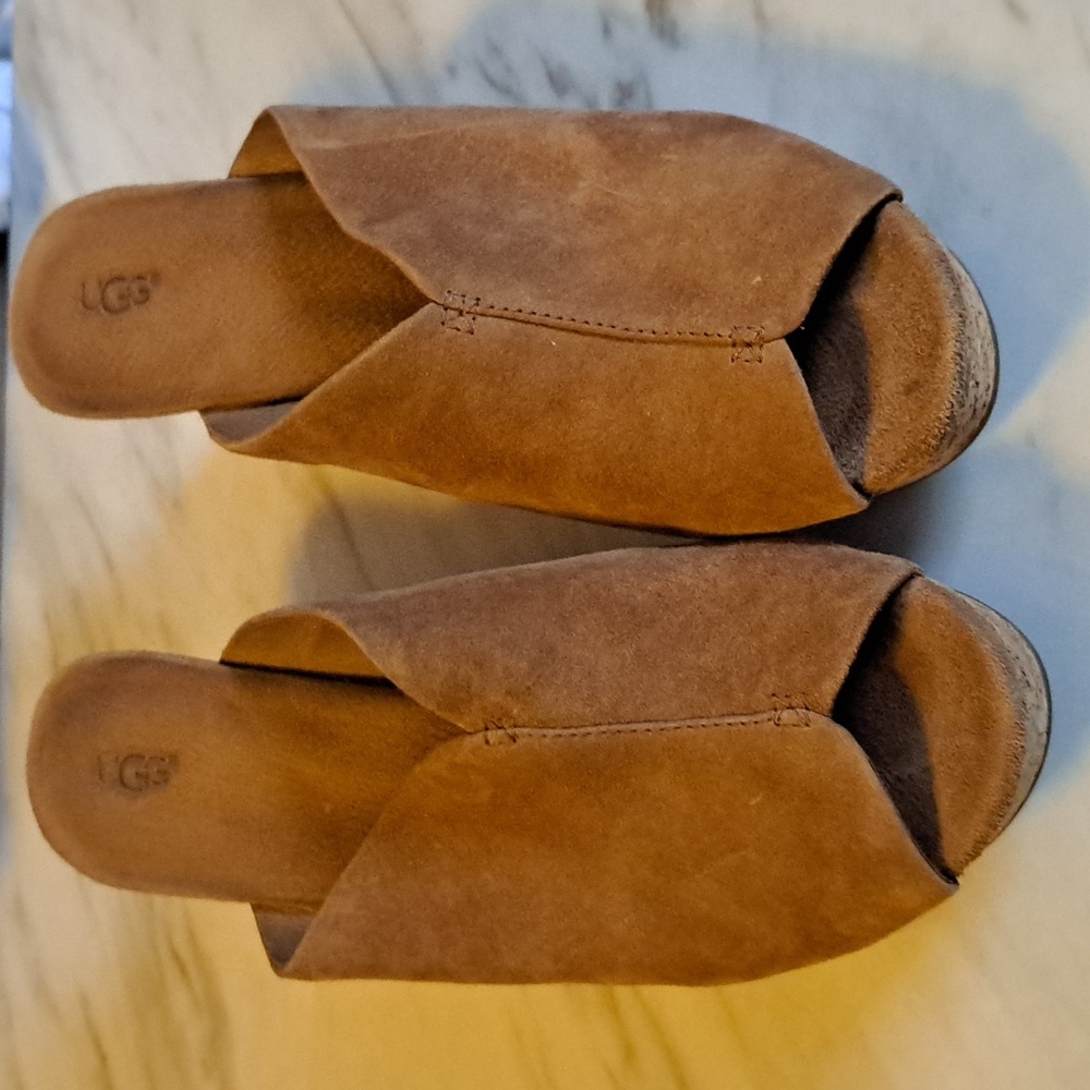 UGG Brown Wedge Sandals